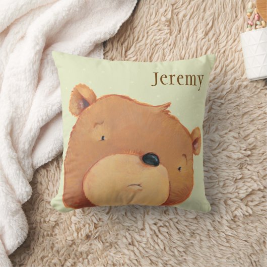 大きいヒグマのクローズアップ クッション (ブランケット)