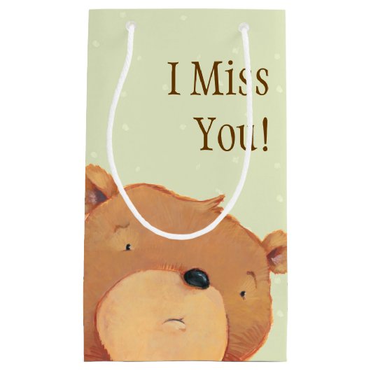 大きいヒグマのクローズアップ スモールペーパーバッグ (正面)