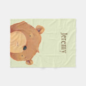 大きいヒグマのクローズアップ フリースブランケット (正面(横))