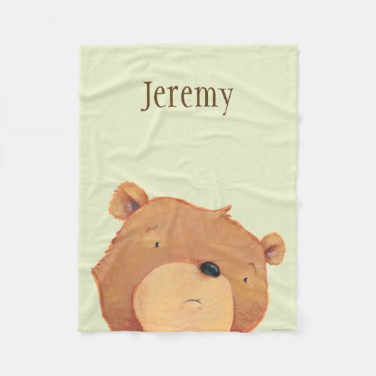 大きいヒグマのクローズアップ フリースブランケット (正面)