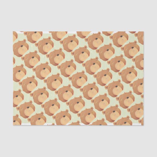 大きいヒグマのクローズアップ 薄葉紙 (正面)