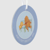 大きいヒグマは少しに黄色いくまを救済します オーナメント (正面)