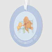 大きいヒグマは少しに黄色いくまを救済します オーナメント (正面)