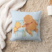 大きいヒグマは少しに黄色いくまを救済します クッション (ブランケット)