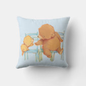 大きいヒグマは少しに黄色いくまを救済します クッション (裏面)