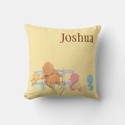 大きいヒグマ及び友人の共有4の椅子 クッション (正面)