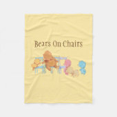 大きいヒグマ及び友人の共有4の椅子 フリースブランケット (正面)