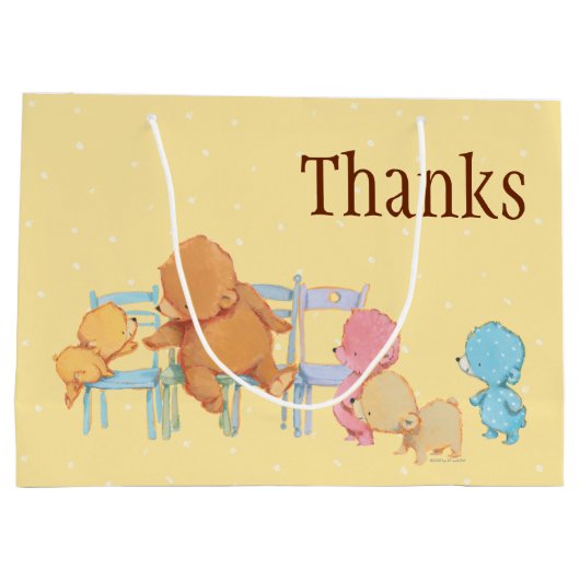 大きいヒグマ及び友人の共有4の椅子 ラージペーパーバッグ (裏面)