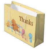 大きいヒグマ及び友人の共有4の椅子 ラージペーパーバッグ (正面アングル)