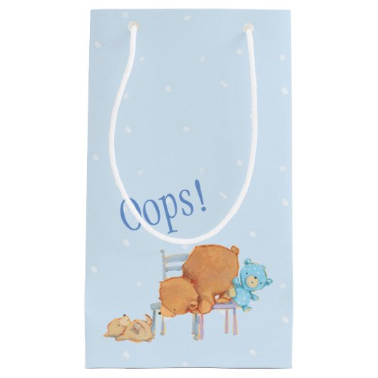 大きいヒグマ、さらさ、及びだらしない共有2の椅子 スモールペーパーバッグ (正面)