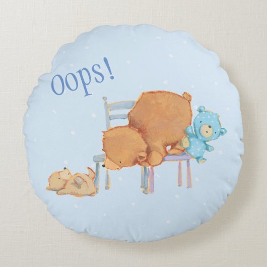 大きいヒグマ、さらさ、及びだらしない共有2の椅子 ラウンドクッション (正面)