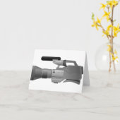 大きいビデオ・カメラのメッセージカード カード (黄色い花)