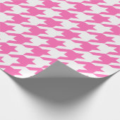 大きいピンクおよび白く千鳥格子のな包装紙 ラッピングペーパー (角)