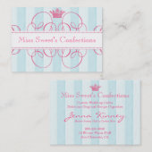 大きいピンクの王冠の甘い店 名刺 (正面/裏面)