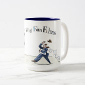 大きいファンはコーヒー・マグを撮影します ツートーンマグカップ (正面右)