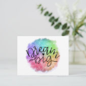 大きいフェイクな銀河系の水彩画の虹の夢 ポストカード (スタンド正面)