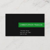 大きいフォント、読みやすい緑の名刺 名刺 (裏面)