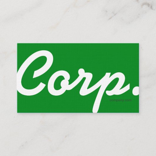 大きいフォント、読みやすい緑の名刺 名刺 (正面)