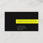 大きいフォント、読みやすく黄色い名刺 名刺 (裏面)