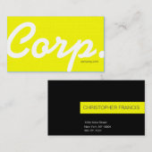 大きいフォント、読みやすく黄色い名刺 名刺 (正面/裏面)