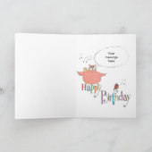 大きいフクロウおよびコキンメフクロウのバースデー・カード カード (内部)