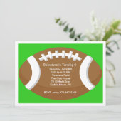 大きいフットボールの子供の誕生日の招待状 招待状 (スタンド正面)