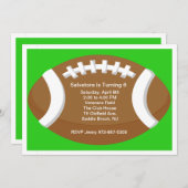 大きいフットボールの子供の誕生日の招待状 招待状 (正面/裏面)