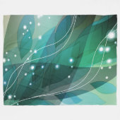 大きいフリースブランケット、モダン、抽象芸術、ターコイズ フリースブランケット (正面(横))