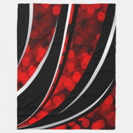 大きいフリースブランケット、モダン、抽象芸術、黒い赤 フリースブランケット