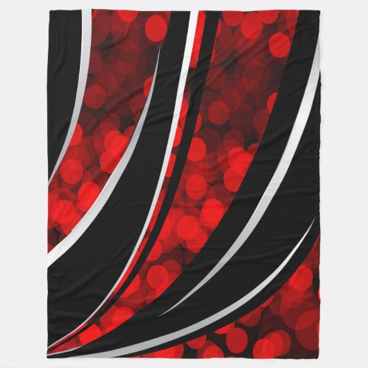 大きいフリースブランケット、モダン、抽象芸術、黒い赤 フリースブランケット (正面)
