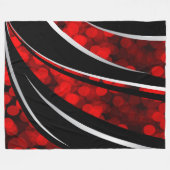 大きいフリースブランケット、モダン、抽象芸術、黒い赤 フリースブランケット (正面(横))