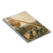 大きいブイの1つを進水させることを準備します威厳がある ノートブック (右側)