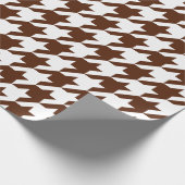 大きいブラウンおよび白い千鳥格子の ラッピングペーパー (角)