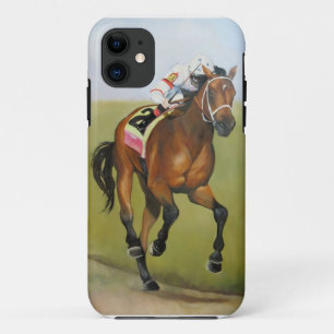大きいブラウンRsceの馬の油絵 iPhone 11 ケース