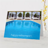 大きいプールサイドの退職 カード (黄色い花)