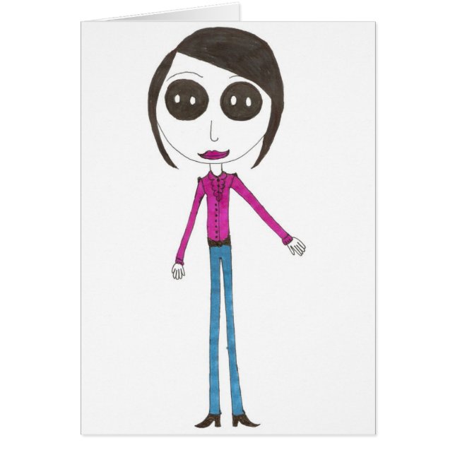 大きいヘッドボタンの女の子 (正面)