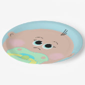 大きいベビーの顔のベビーシャワーのプレート ペーパープレート (アングル)