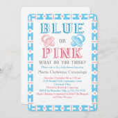 大きいベビーシャワーの性を明らかにします招待状を明らかにして下さい 招待状 (正面/裏面)