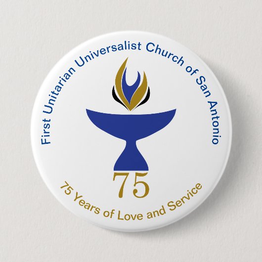 大きいボタン、3インチ 缶バッジ (正面)