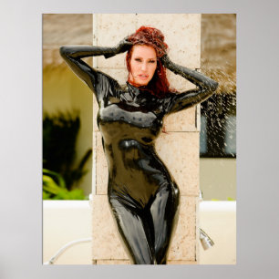 大きいポスター-黒い乳液CATSUIT - Bianca Beaucha ポスター
