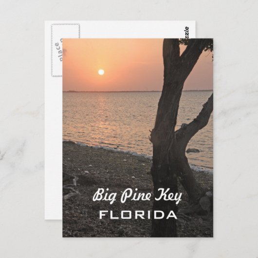 大きいマツ鍵の日の出の郵便はがき ポストカード (正面/裏面)