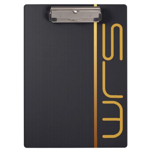 大きいモダンパーソナライズされたモノグラムのクリップボード クリップボード (正面)