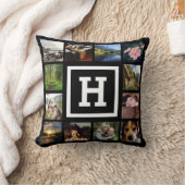 大きいモノグラムが付いているDIY 12 Instagramの写真 クッション (ブランケット)