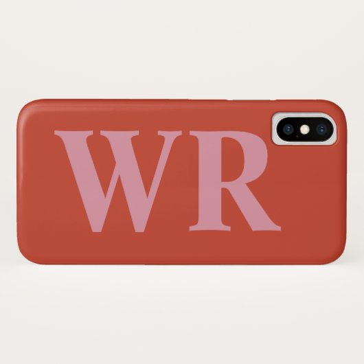 大きいモノグラムは静かに赤く、ピンクのはっきりしたなスタイルに文字を入れます Case-Mate iPhoneケース (裏面(横))