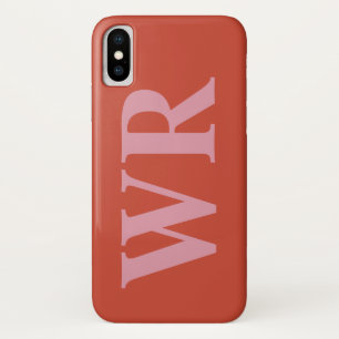 大きいモノグラムは静かに赤く、ピンクのはっきりしたなスタイルに文字 iPhone X ケース