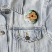 大きいモモのハイビスカス 缶バッジ (インサイチュ)