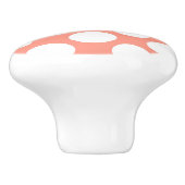 大きいレトロの点の-白いおよび珊瑚のピンク セラミックノブ (側面)