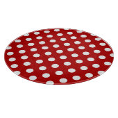大きいレトロドット – 赤と白 カッティングボード (角)