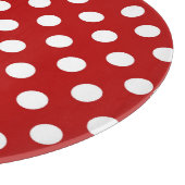 大きいレトロドット – 赤と白 カッティングボード (角)