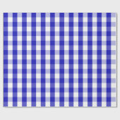 大きいロイヤルブルーおよび白のギンガムの包装紙 ラッピングペーパー (フラット)